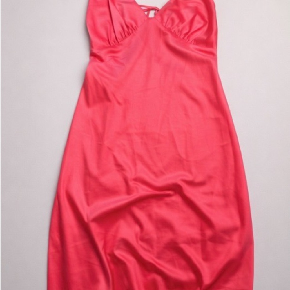 Pink Dynamite Satin Midi Dress